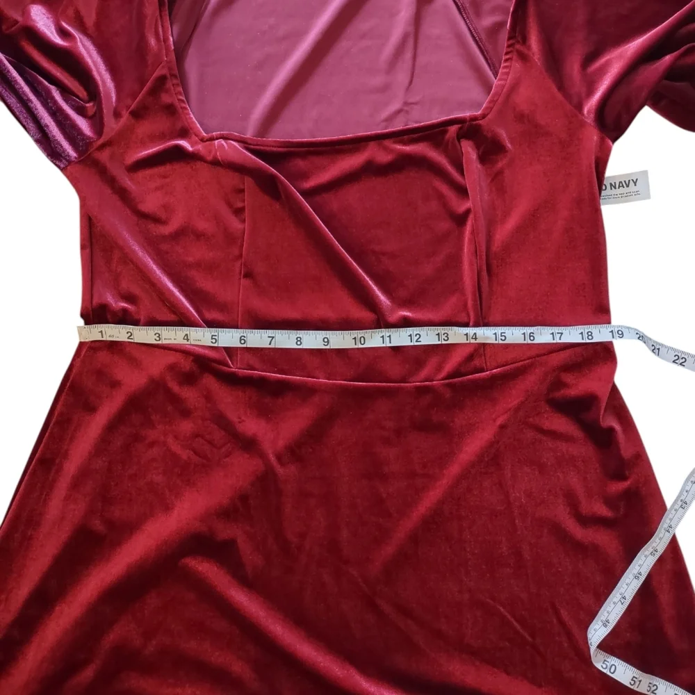 Old Navy Fit and Flare Velvet Mini Dress NWT Scarlet 2X - Picture 13 of 15